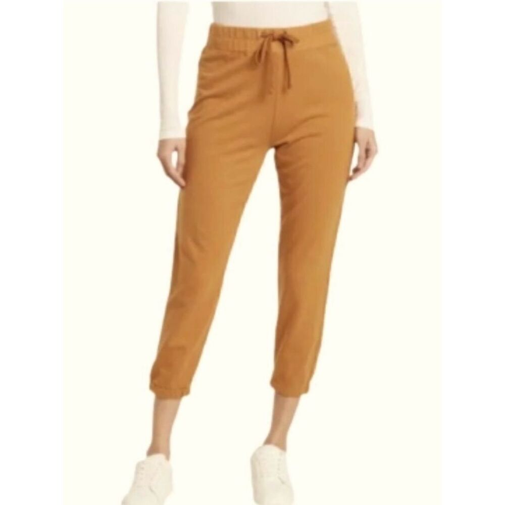 Standard James Perse Cropped Drawstring Joggers Sweatpants mustard yellow size 1